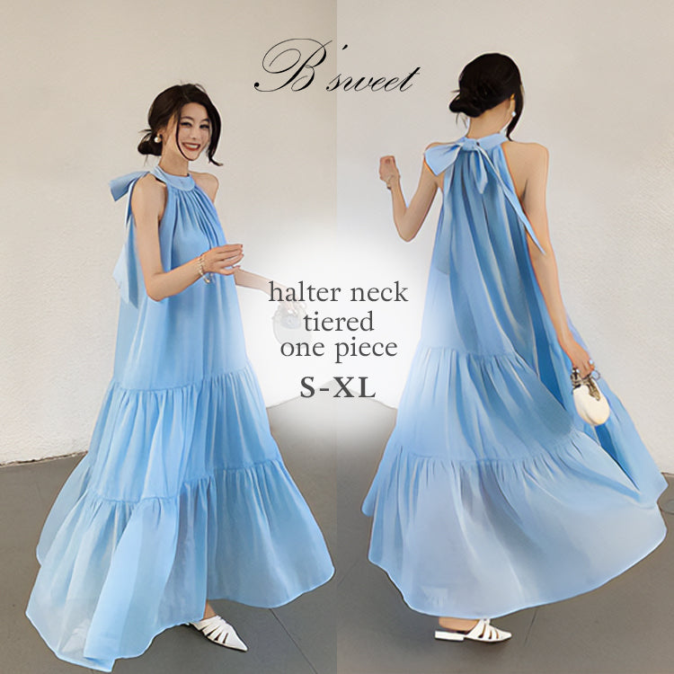 op5】ホルターネックティアードワンピース – ドレスショップ通販 DRESS