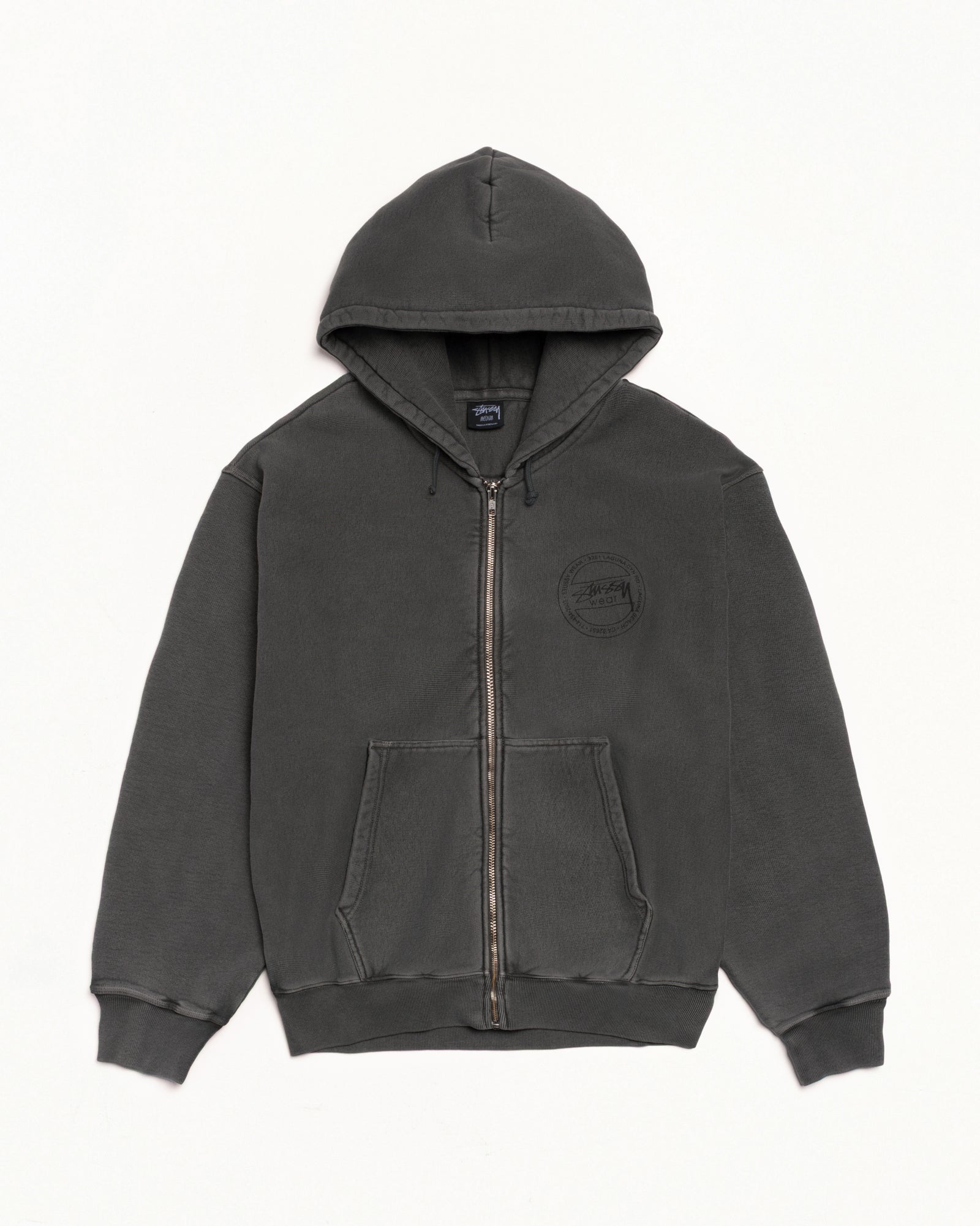 Stüssy Wear Zip Hoodie Pigment Dyed – Black | Sweats | Stüssy Japan