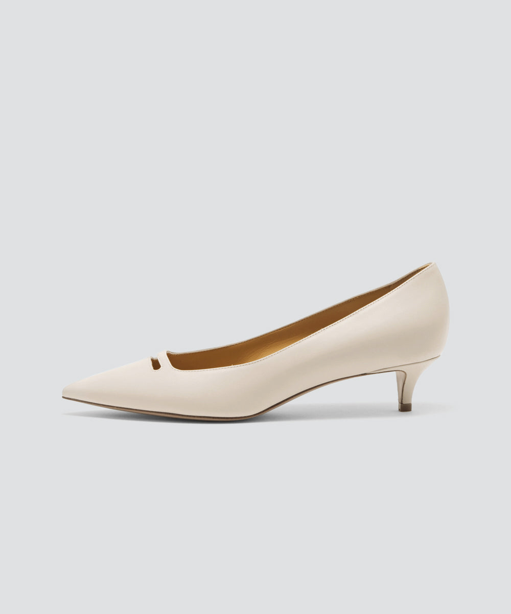 PELLICO | アネッリ スムース パンプス 3.5cm ASH WHITE - アマン