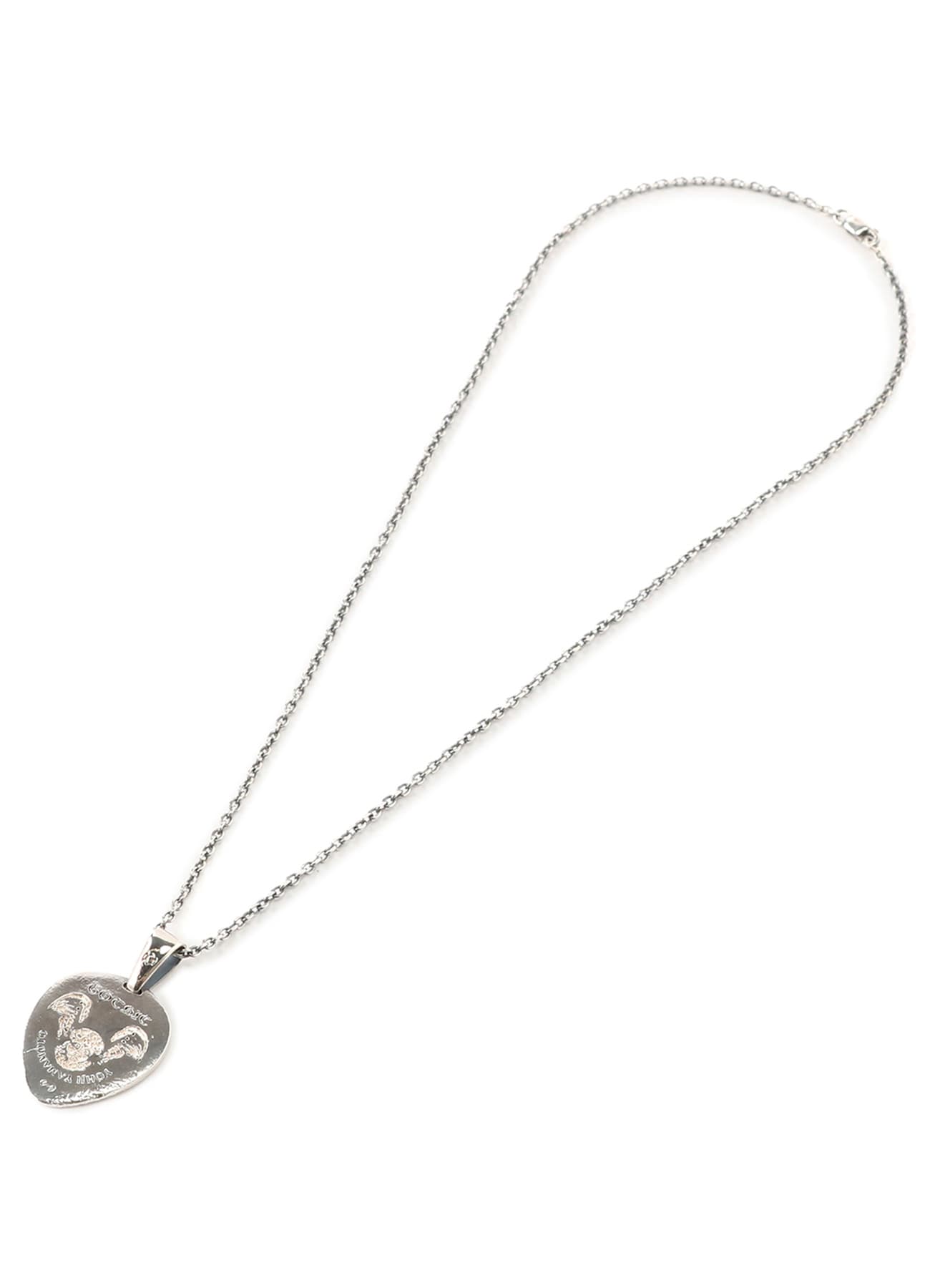 SILVER 950 ANGEL GUITAR PICK PENDANT(FREE SIZE Silver): GOTHIC