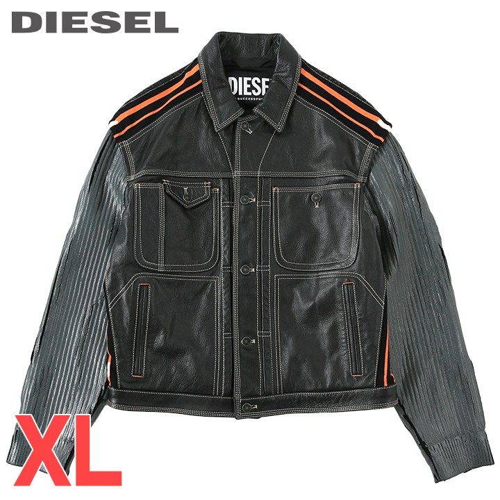 新品未使用】DIESEL シープスキン XXL レザージャケット ブラック