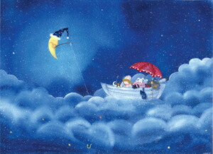 楽天市場】横山真弥 絵画・アート(版画額装品)/眠くなるまで…/メルヘン