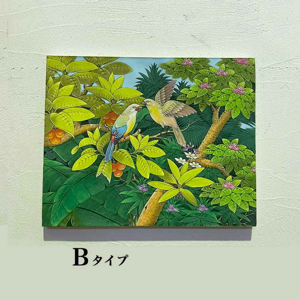 楽天市場】バリ絵画 鳥の絵 鳥 2羽 3柄 W50×H40cm 花鳥風月 絵画