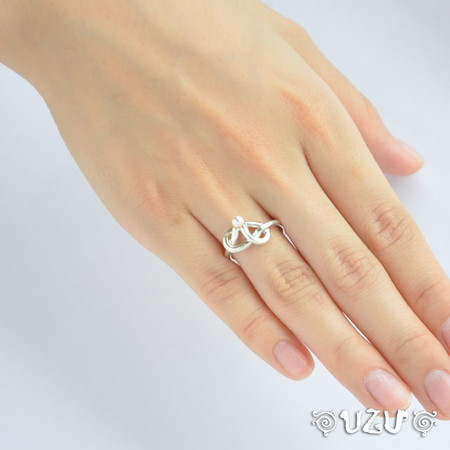 k18 SILVER UZU コンビリング #9 k18 SILVER UZU コンビリング #9 k18