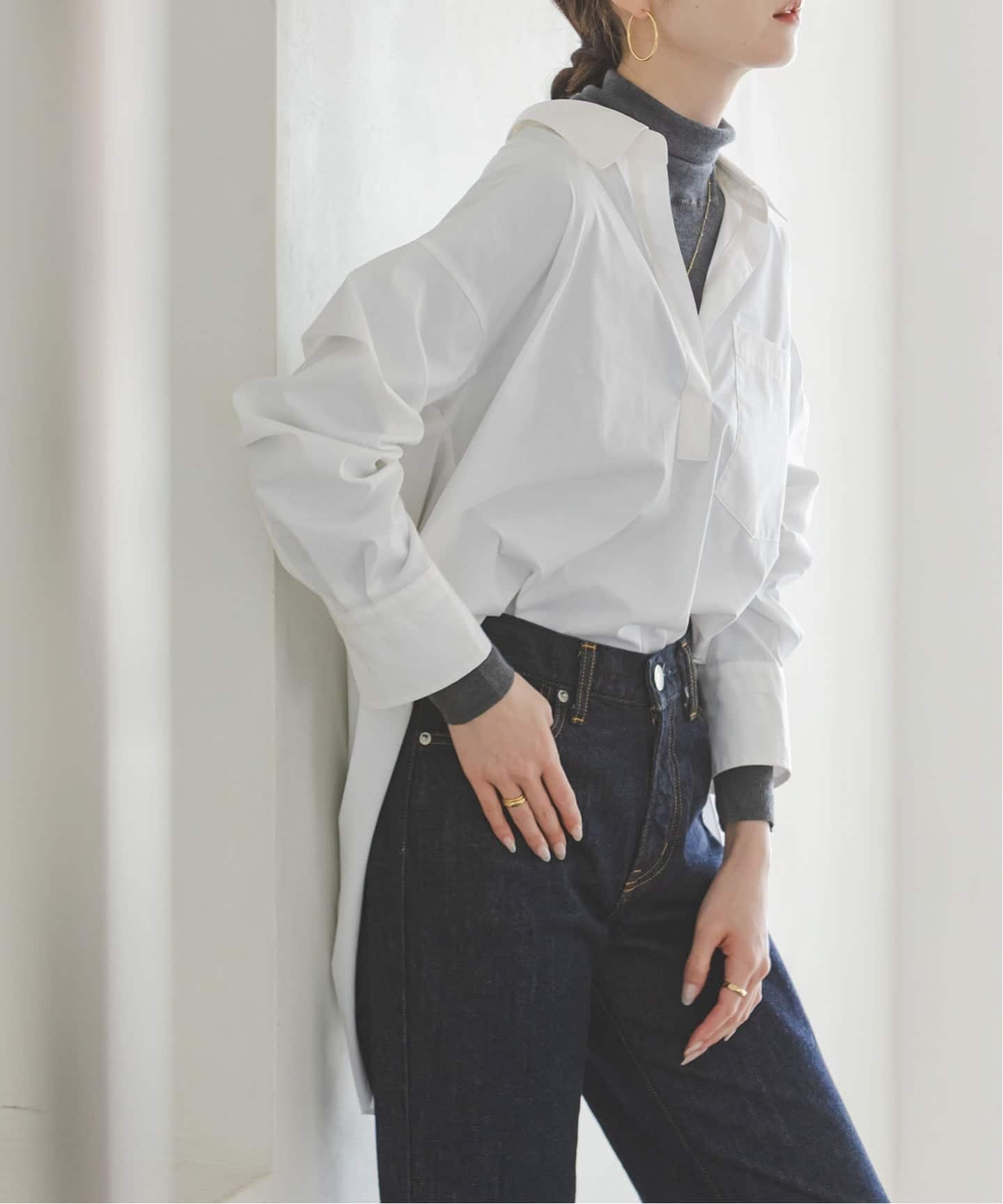 NOBLE｜イージーケアコットンスキッパーシャツ | Rakuten Fashion(楽天