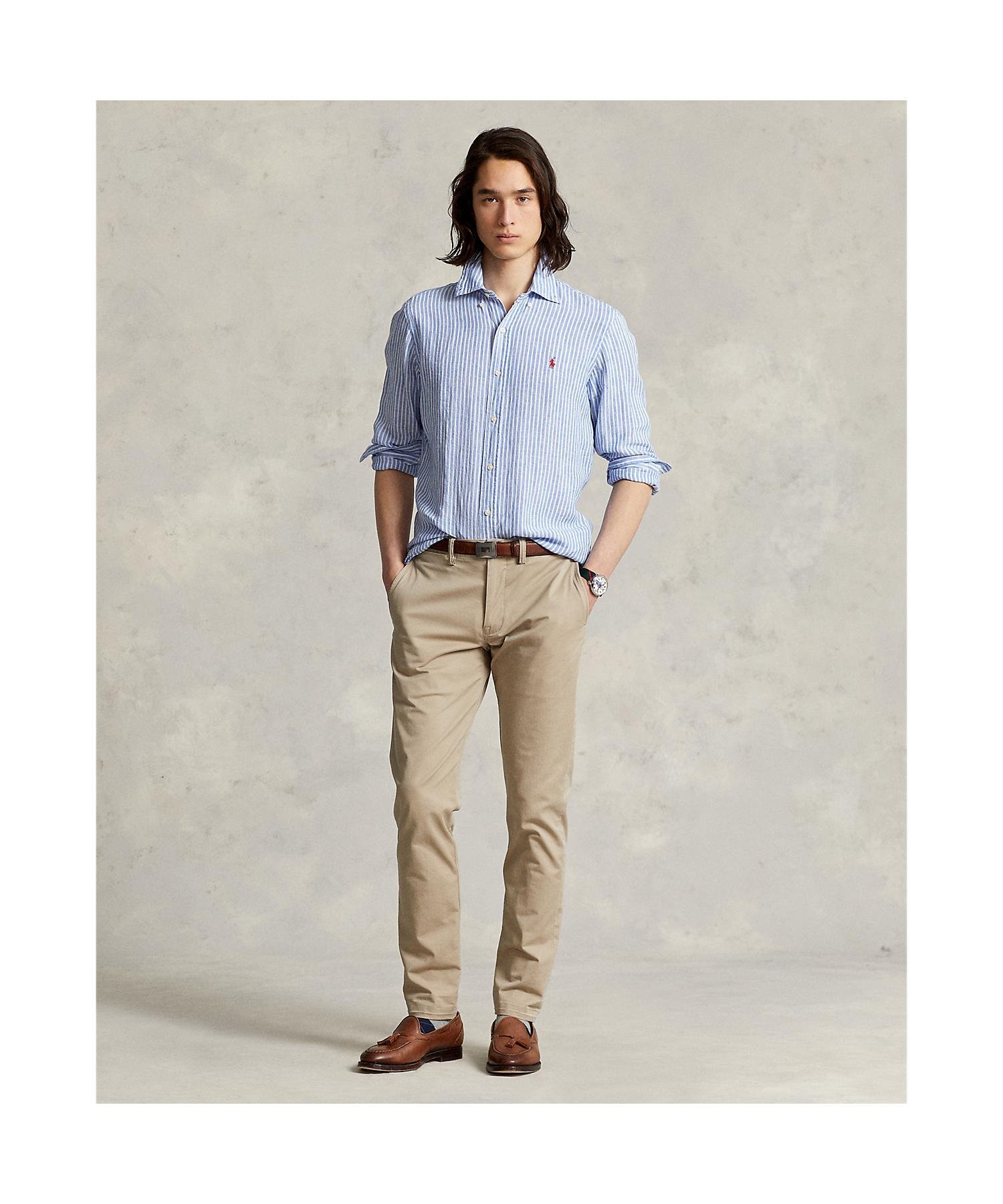 RALPH LAUREN｜クラシック フィット ストライプド リネン シャツ