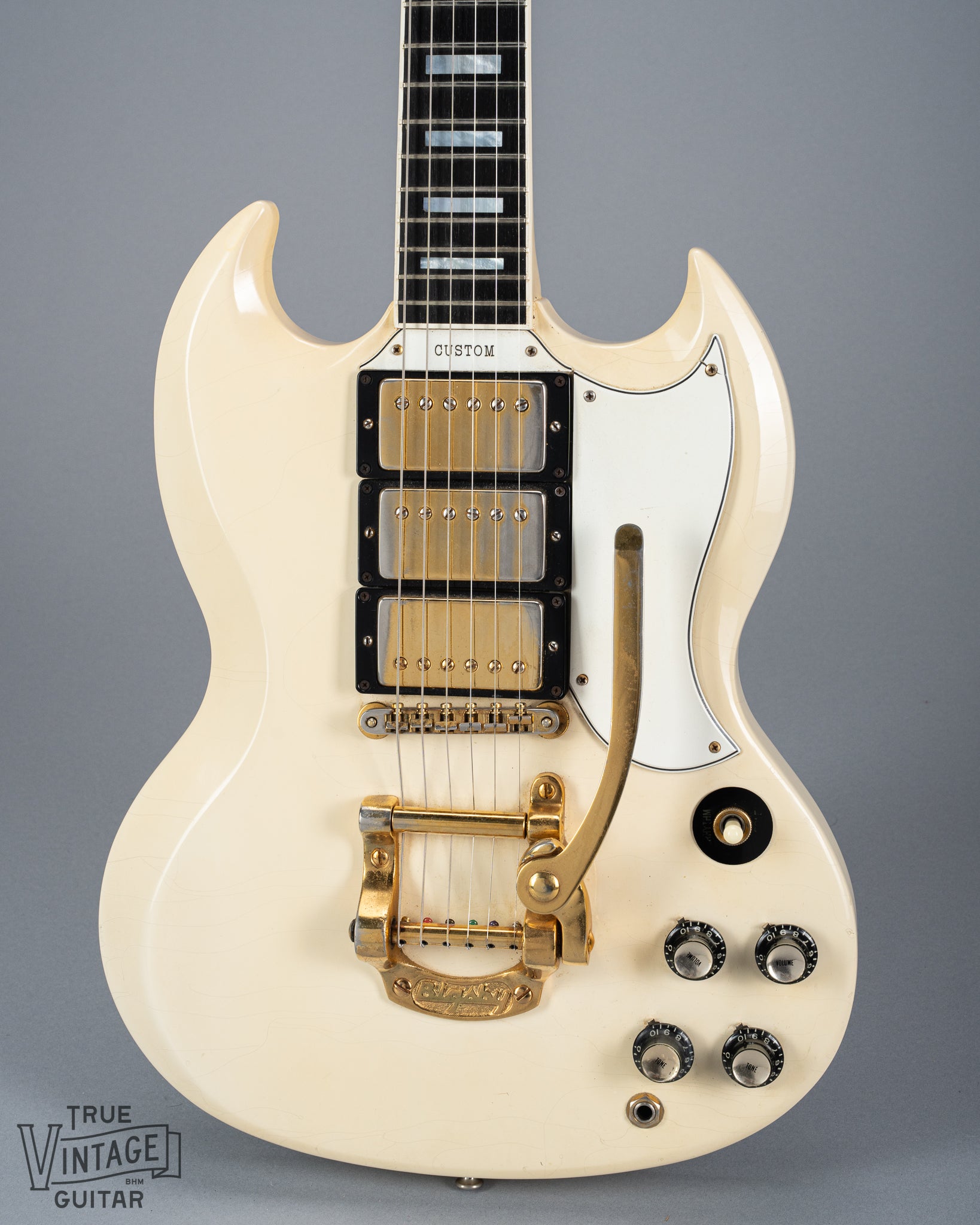1965 Gibson SG Custom White Bigsby (Full Wide Neck) – True Vintage