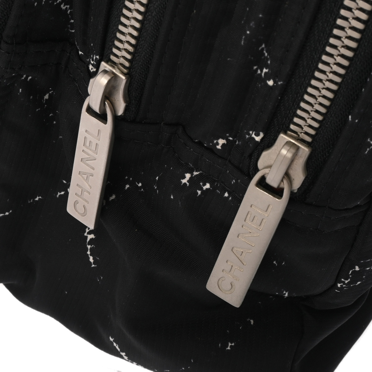 シャネル 旧トラベルライン ミニボストンバッグ ブラック ナイロン