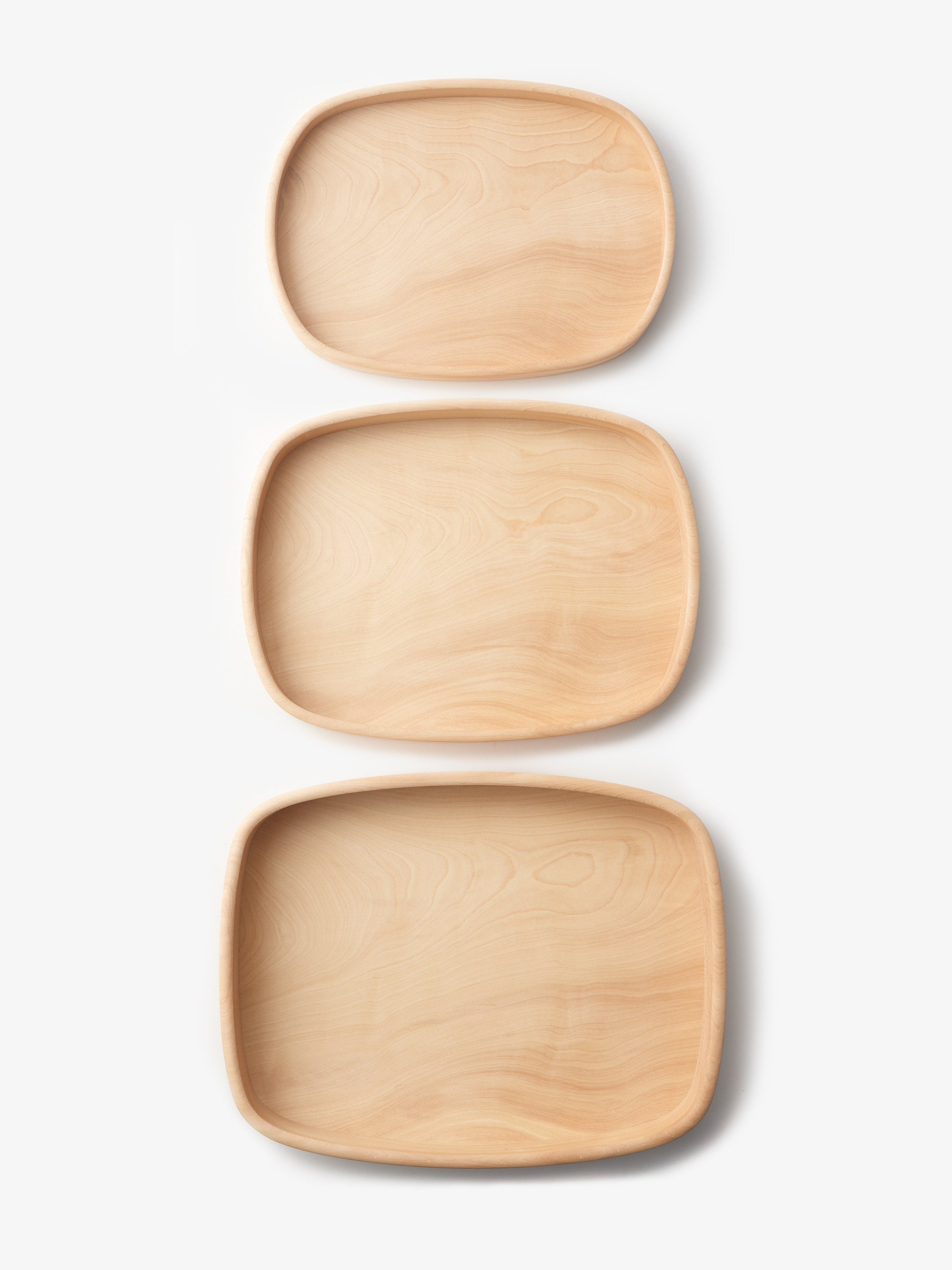 KITO 帯ノコ盆 入れ子三つ組｜四十沢木材工芸