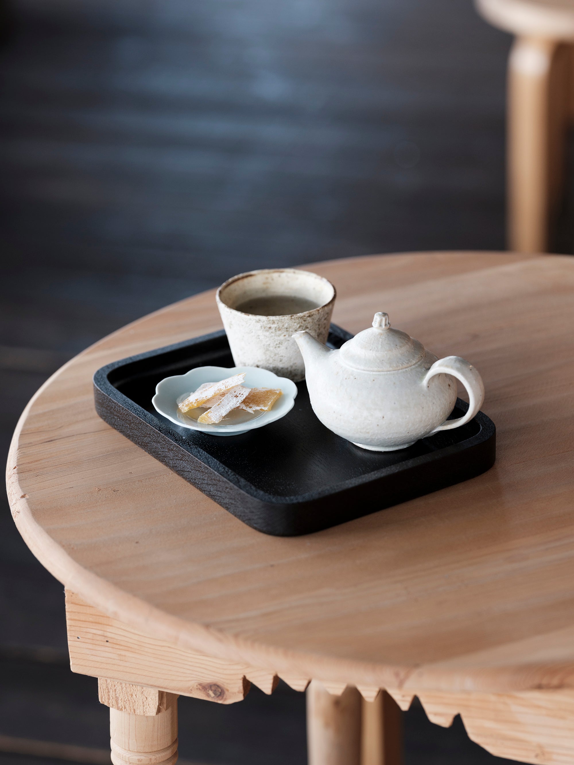 □盆 拭き漆 280×210｜山口和宏