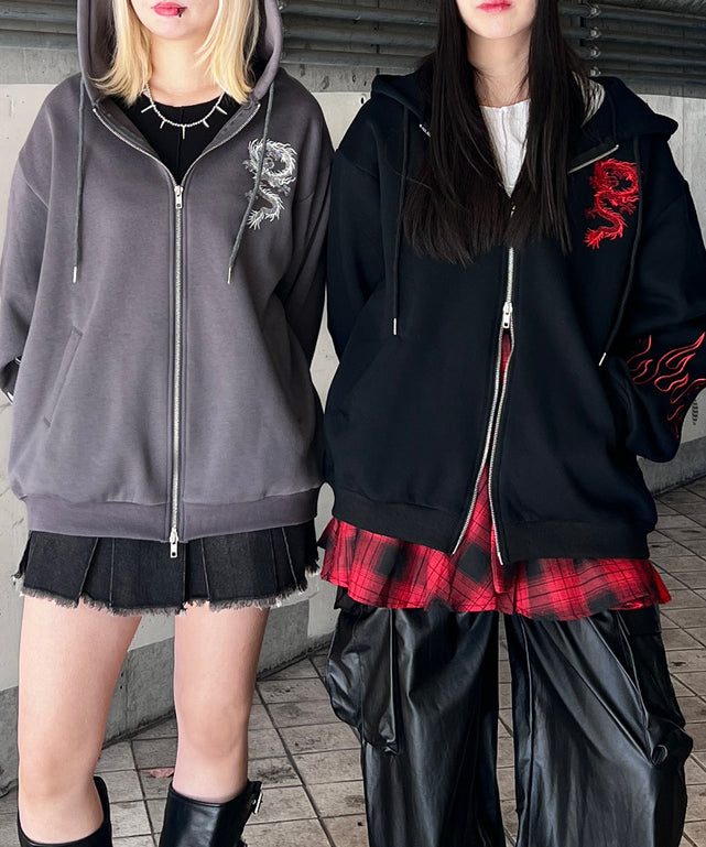 ドラゴン刺繍ビッグパーカー – WEGO ONLINE STORE