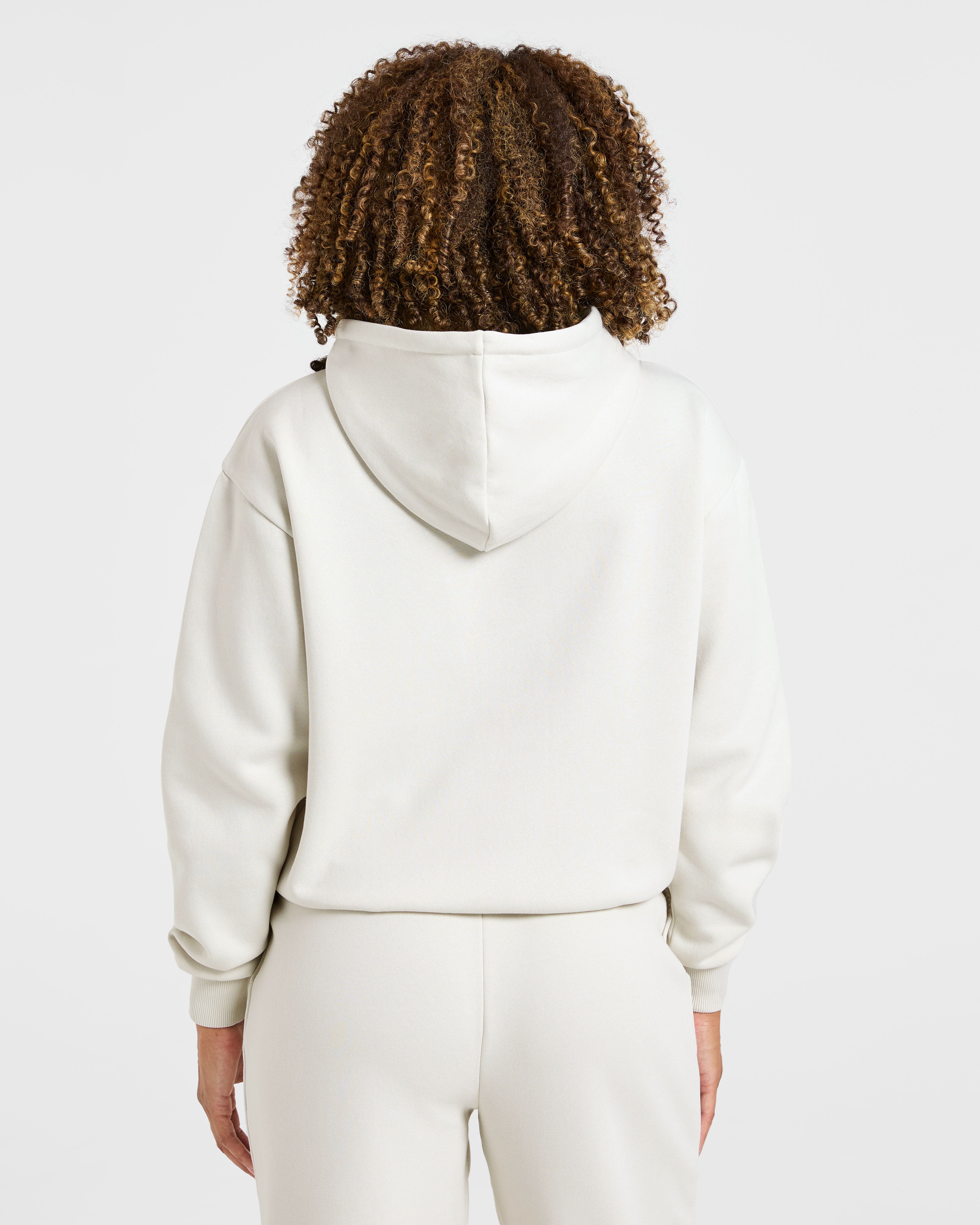 Lifestyle Oversized Zip Up Hoodie - Off White