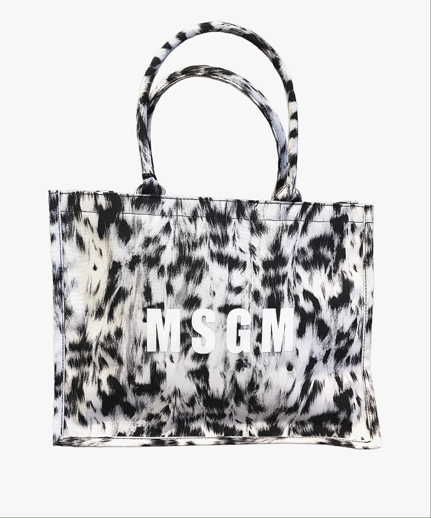 MSGM エムエスジーエム トートバッグ(大) ブランドロゴ フェザー柄