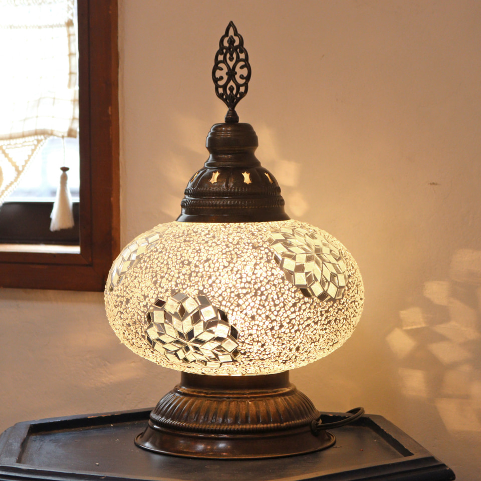 トルコランプ モザイクランプ テーブルランプ 全高39cm 直径24cm