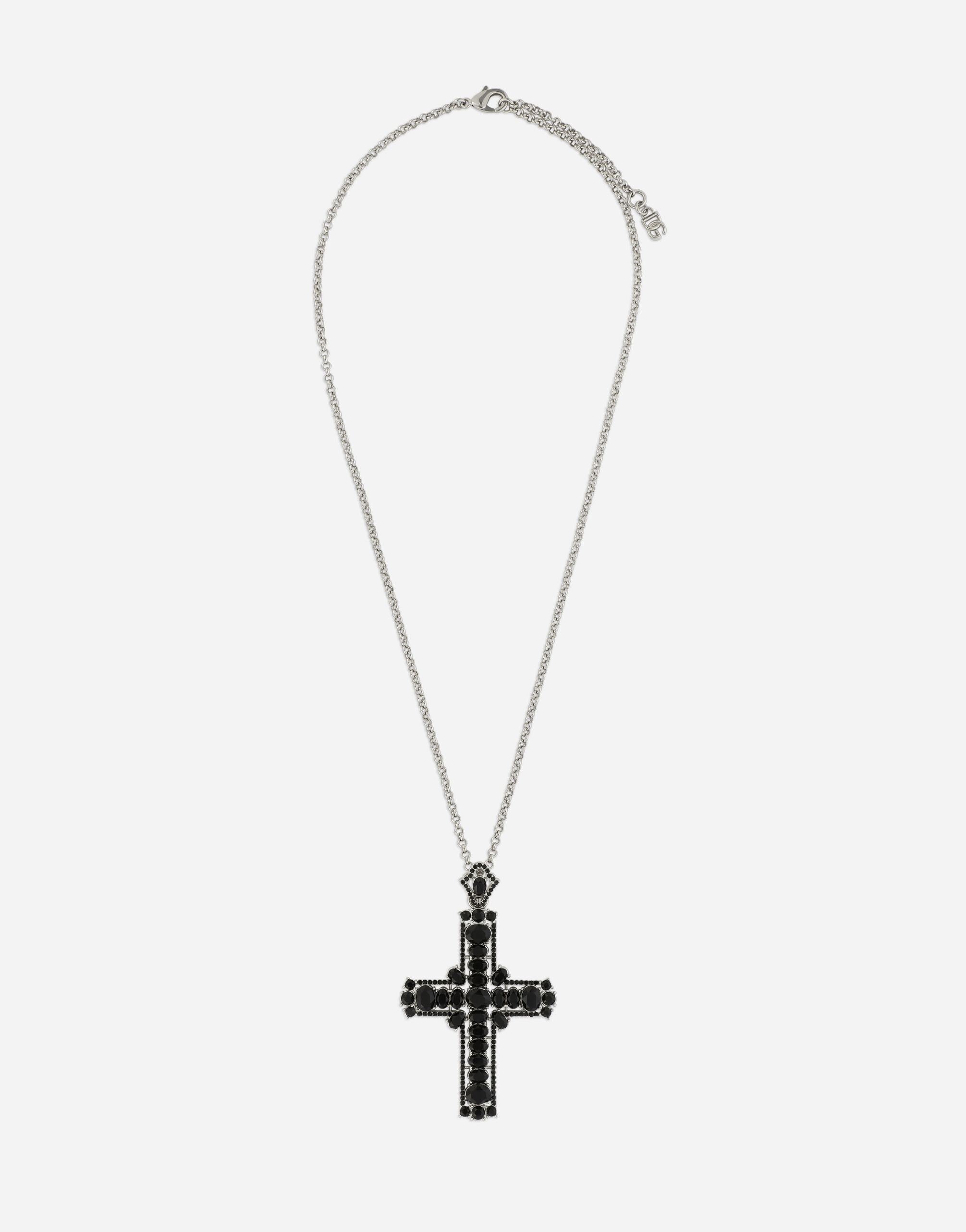 KIM DOLCE&GABBANA Necklace with rhinestone crystal cross in Black