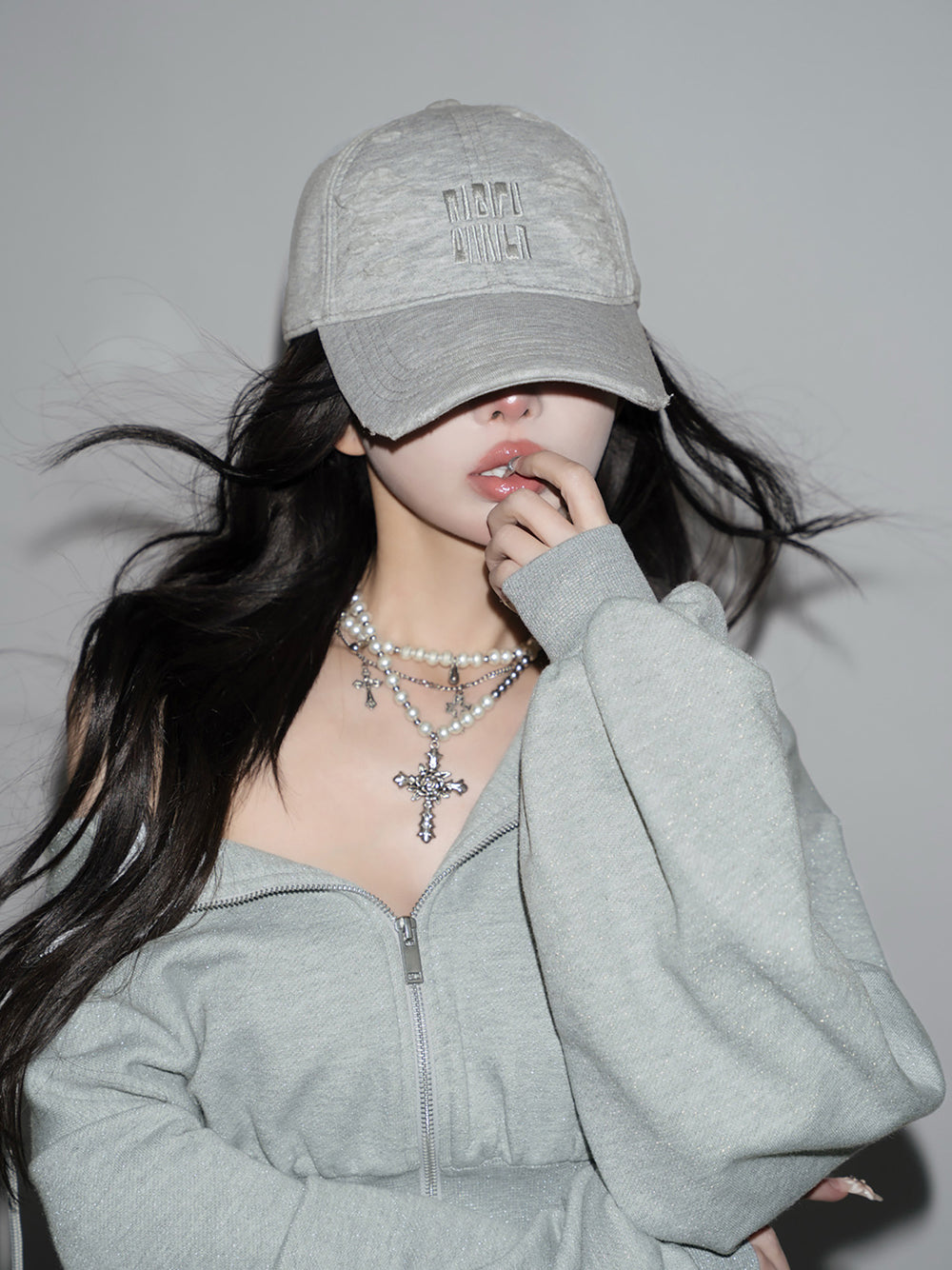 新品・未開封♡スウェットダメージキャップ GRY スウェットダメージ