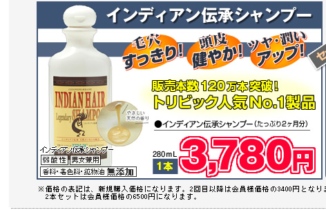 インディアン伝承シャンプー』｜男の通販CLUB Emo-b（えもびー）