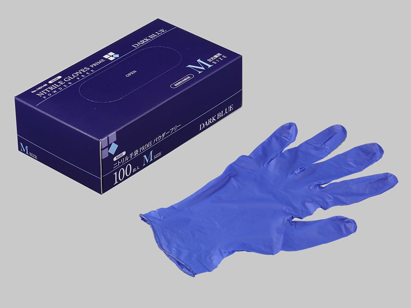 業務用｜N600 ニトリル手袋PRIME粉無DARK BLUE （M
