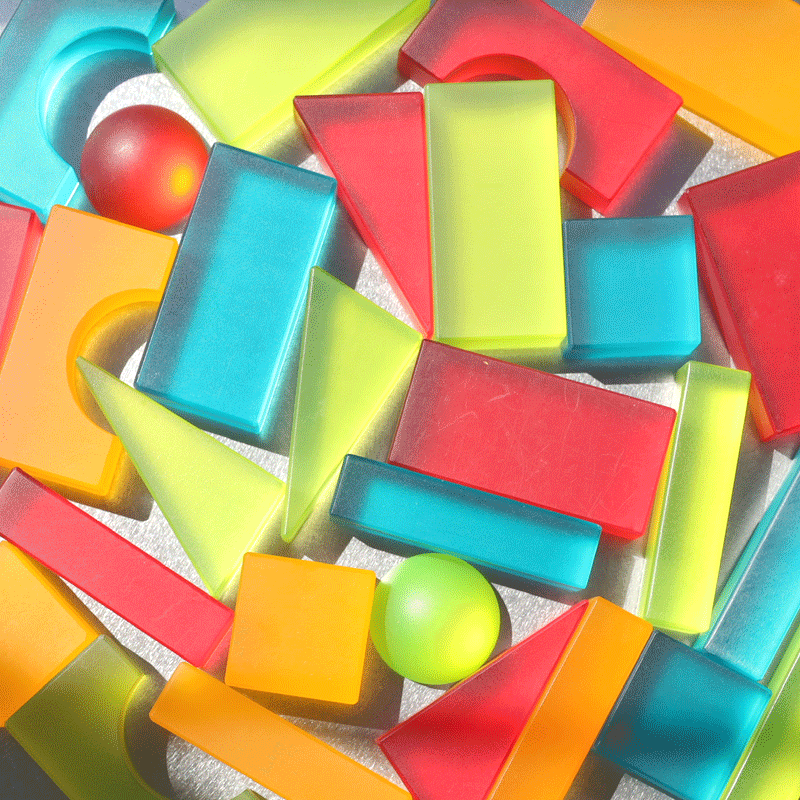 Dusymaデュシマ社 アクリルブロック積木：Lumiブロック・ビタミン