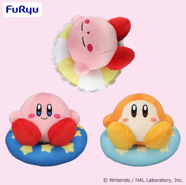 浮き輪にのってプカプカ…夏らしい『星のカービィ』新作ぬいぐるみ2種が