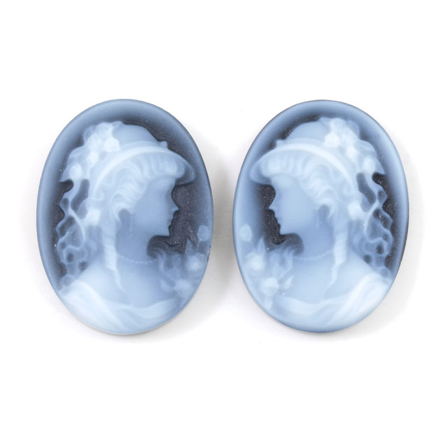 カメオ ルース Sサイズ ( 1ペア ) ( ストーンカメオ、メノー、めのう