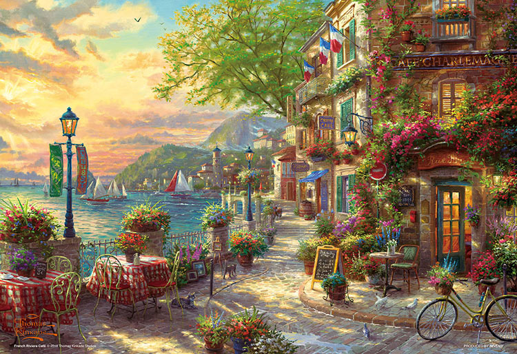 BEV-M81-578 トーマス・キンケード リビエラの花咲くカフェ 1000ピース