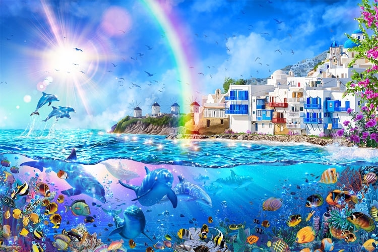 YAM-10-1489 ラッセン ドルフィンズ オブ ミコノス 1000ピース