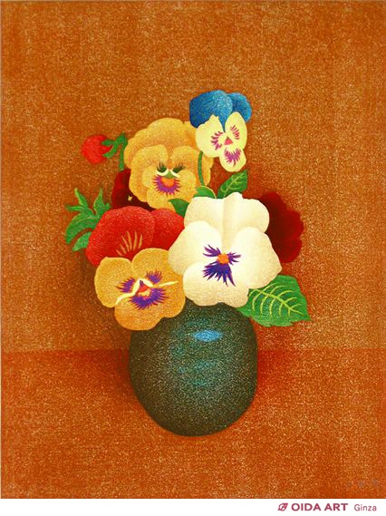 岡鹿之助 三色すみれ | 絵画など美術品の販売と買取 | 東京・銀座 おい