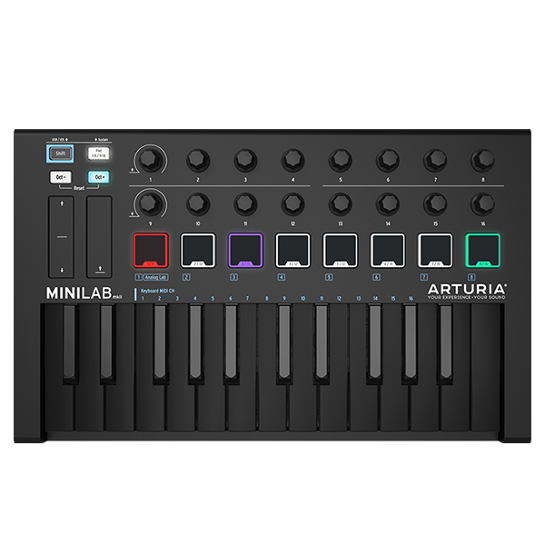 ArturiaのコンパクトMIDIコントローラーのMINILAB MK2 DEEP BLACKをご