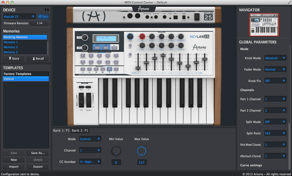 ArturiaのMIDIシンセサイザーKEYLAB 25の紹介ページです。