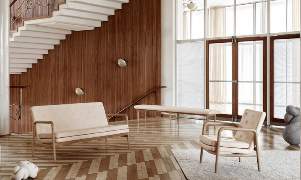 VLA77 フォイエ 2Pソファ / オーク材オイル仕上げ レザー sif 90Carl