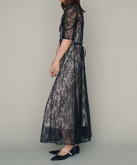 1サイズ】リーフレースパイピングドレス FRAY I.D（フレイアイディー