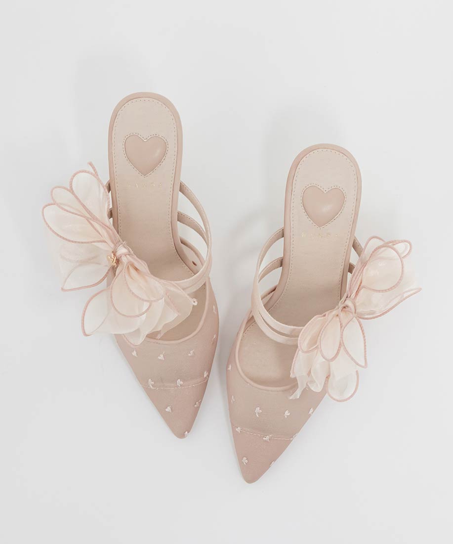 HEART COLLECTION】シフォンリボンハートミュールパンプスRANDA公式サイト