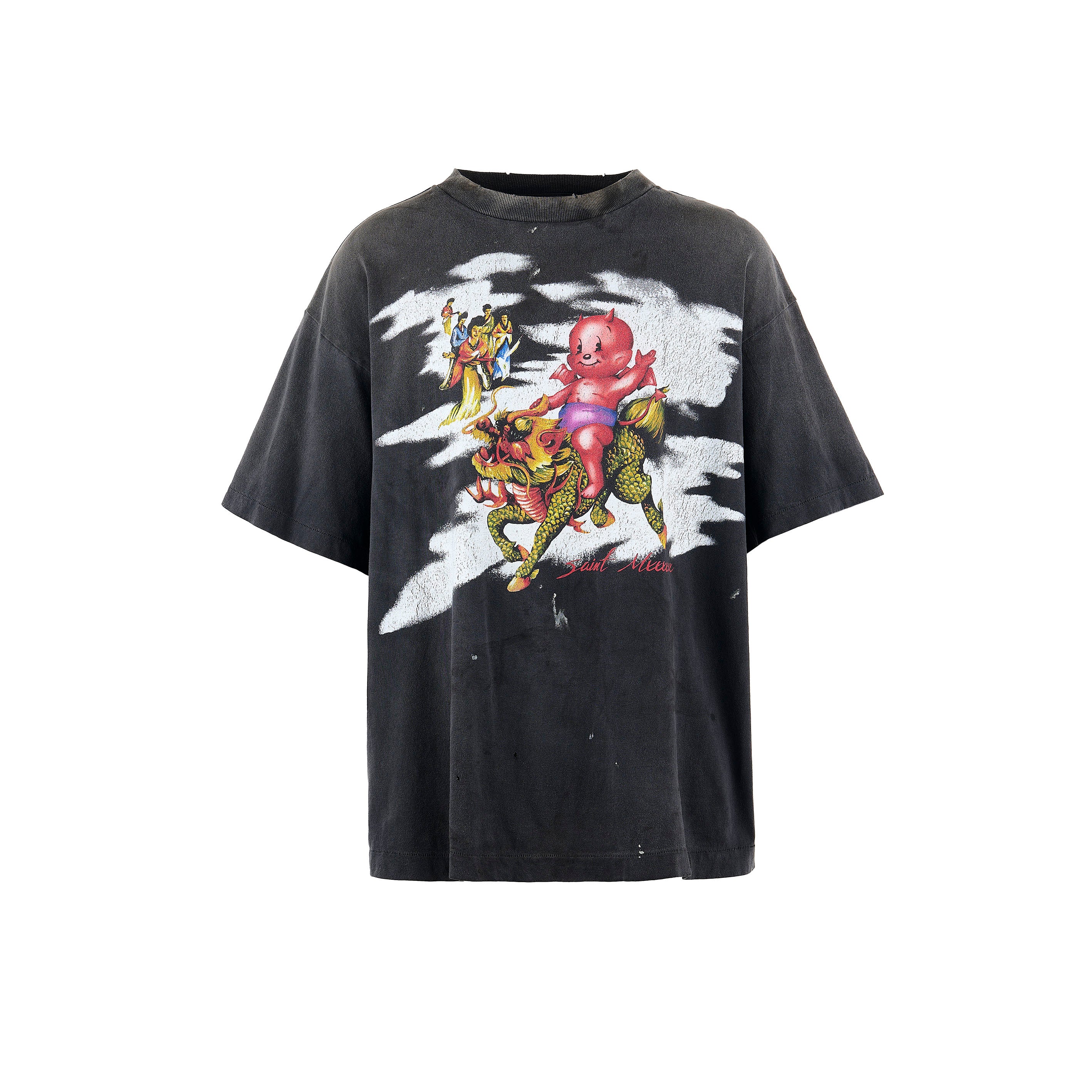 SAINT Mxxxxxx]SS TEE / DAMAGED/BLACK(SM-HR8-0000-017) – R&Co.