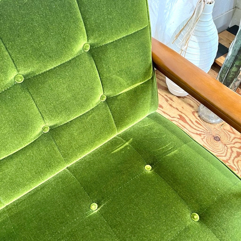 カリモク60 ロビーチェア 2シーター モケットグリーン 2P ソファ 緑