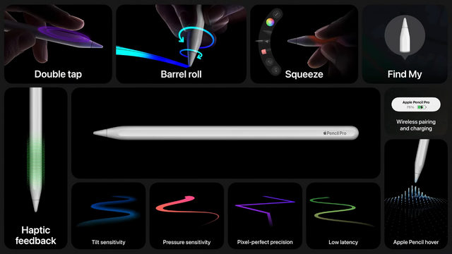 Apple Pencil Pro発表。「探す」や触覚フィードバック、つまむ