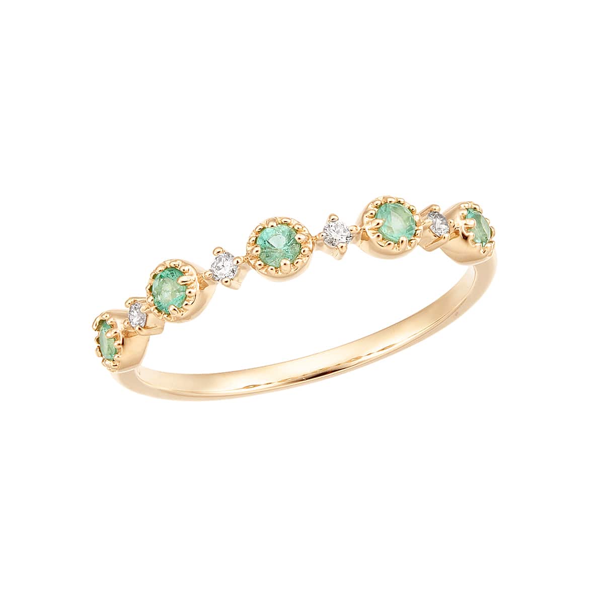 K10イエローゴールドエメラルドリング(RFR038-002)|TSUTSUMI