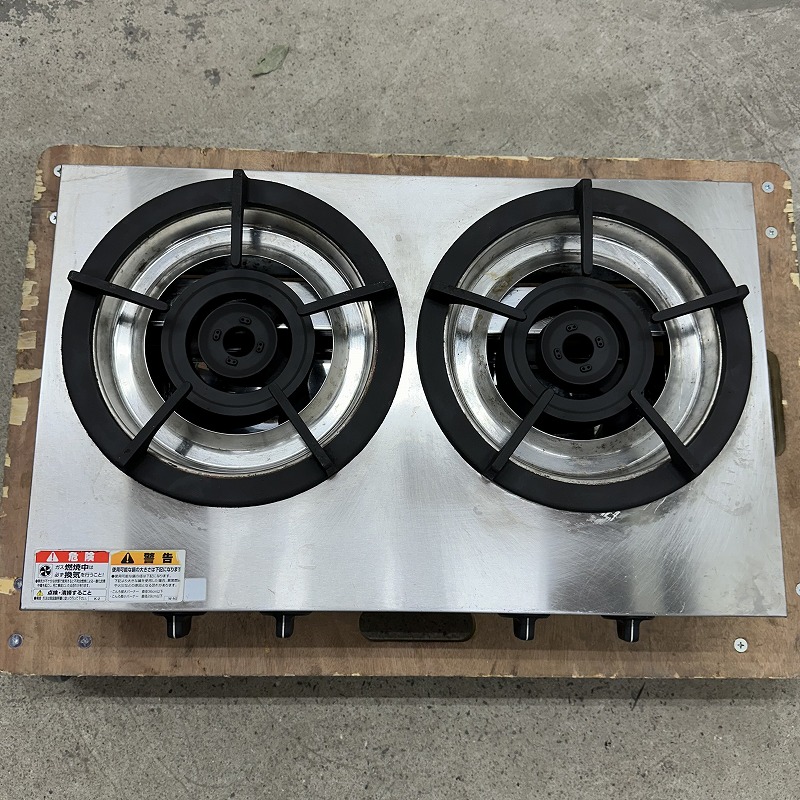 卓上 2口ガスコンロ 2022年製 マルゼン 都市ガス M-222C W680×D450