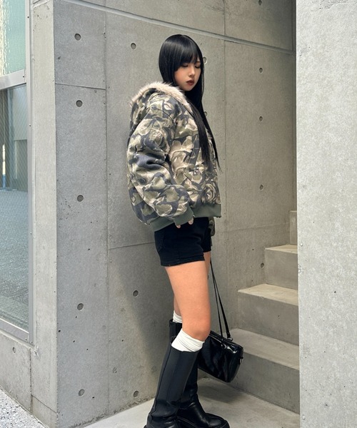 KsG ダウンコート ダウンジャケット カモフラージュファージャケット