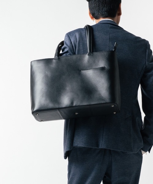 MURA（ムラ） トートバッグ シュリンクレザー シンプル スマホポケット