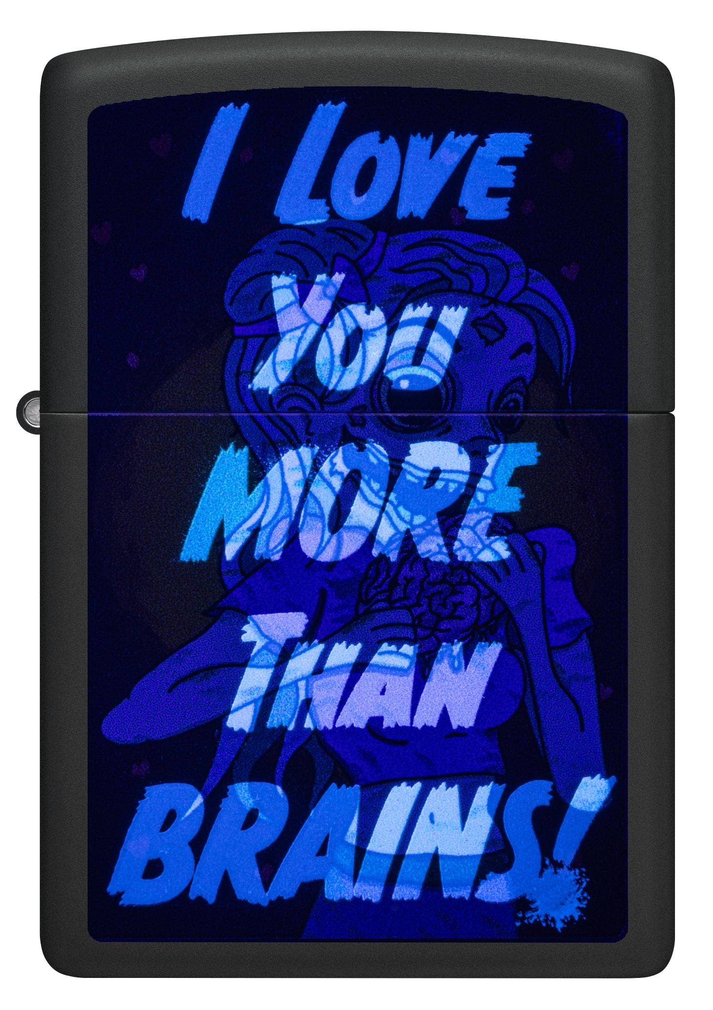 Zippo Black Light Brainiac Design Black Matte Windproof Lighter
