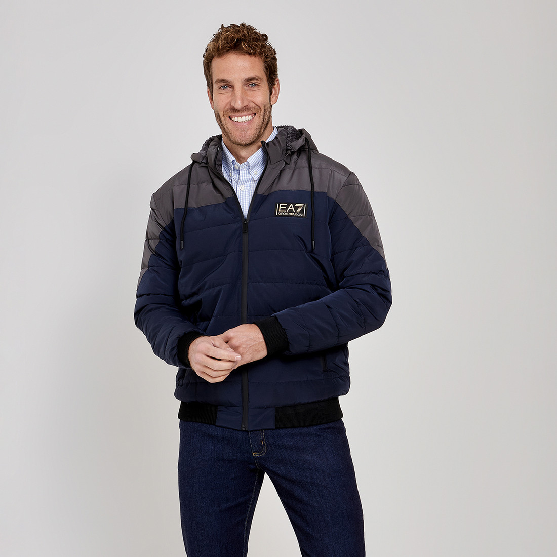 Jaqueta Bomber EA7 Emporio Armani Azul Marinho Masculina