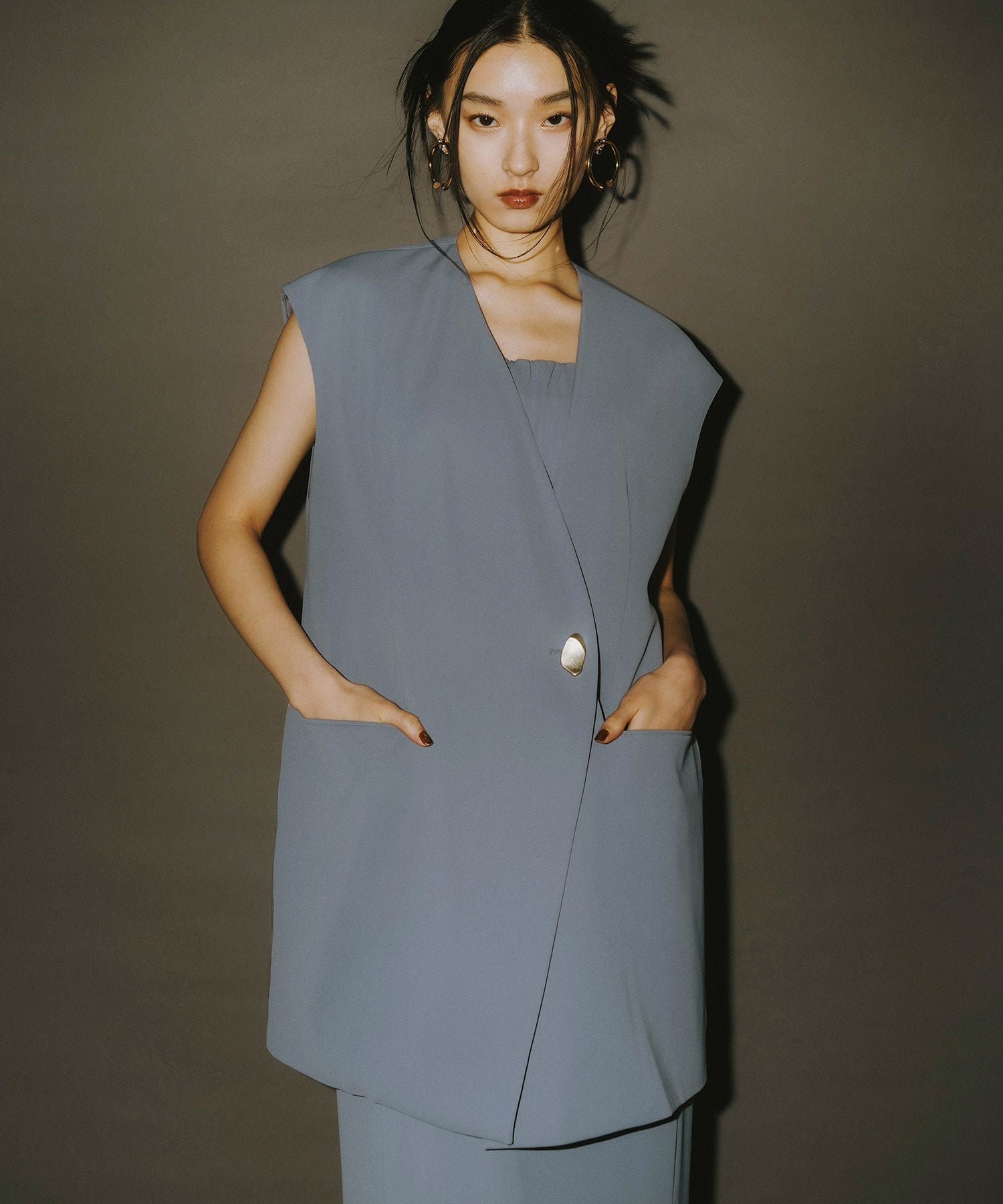 back sheer gilet setup dress | ANDRESD