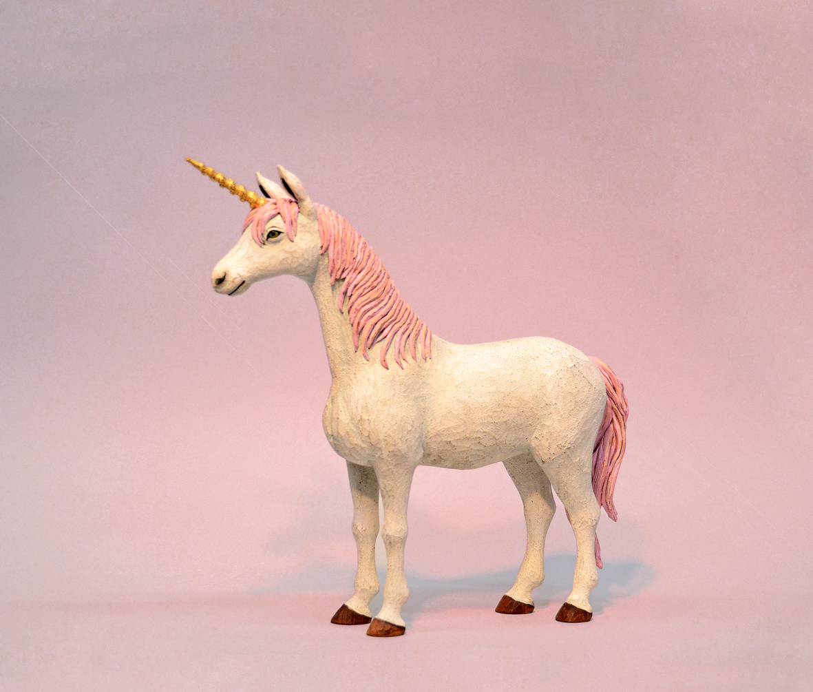 白いユニコーン | animalier - 彫刻家 馬塲稔郎 公式ウェブサイト