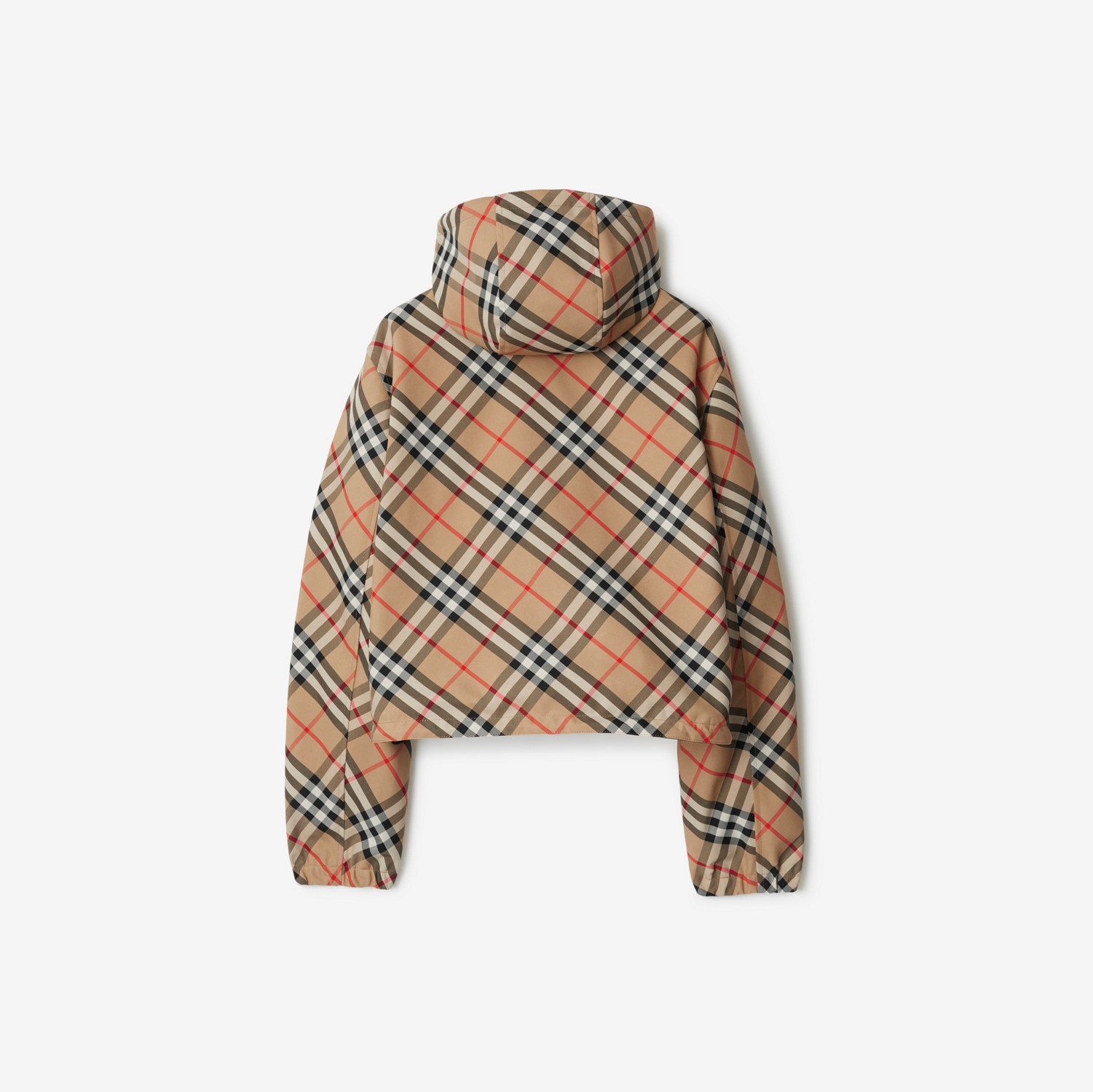 クロップド リバーシブル チェック ジャケット (サンド) - ウィメンズ