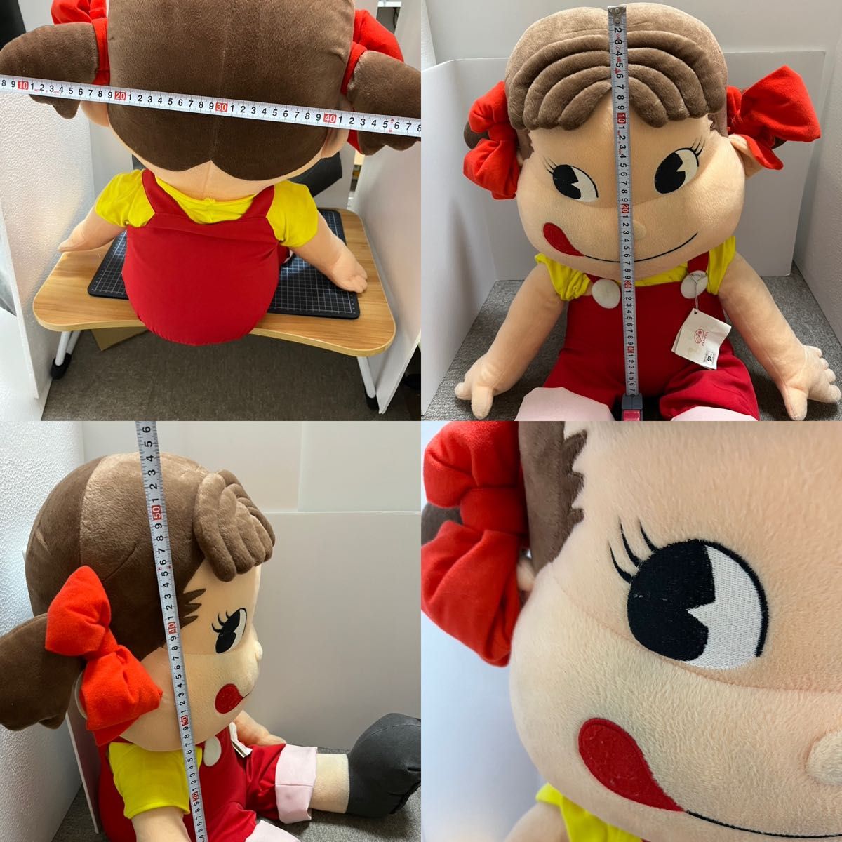 不二家のペコちゃん 特大ぬいぐるみ ジャンク 靴の皮捲れ 色落ち 両足