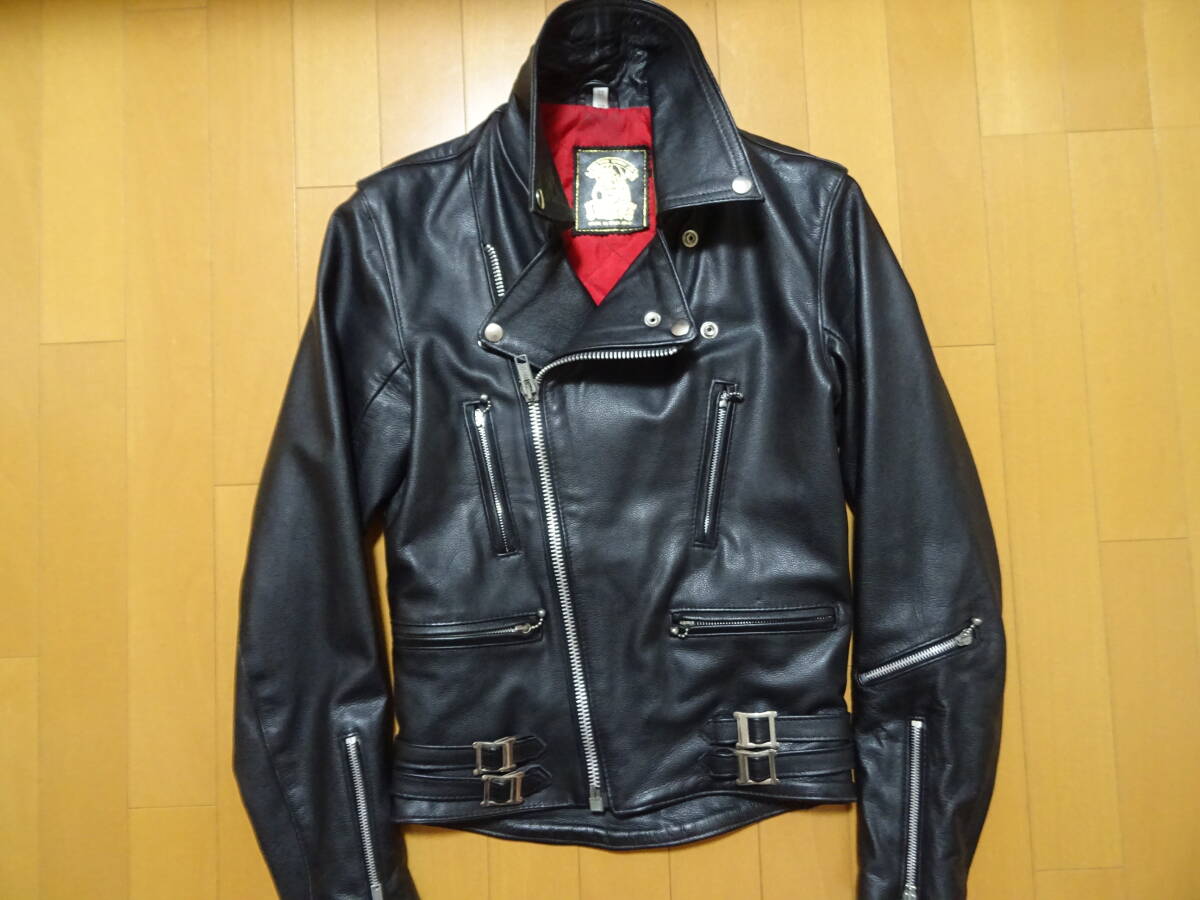 美品666ライダース32ロンジャンルイスレザーライトニングタイプ黒