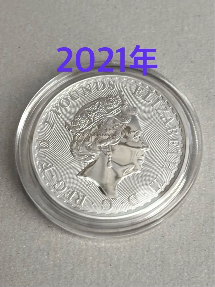 2021年 エリザベス ブリタニア 1オンス銀貨 純銀 コイン｜Yahoo!フリマ