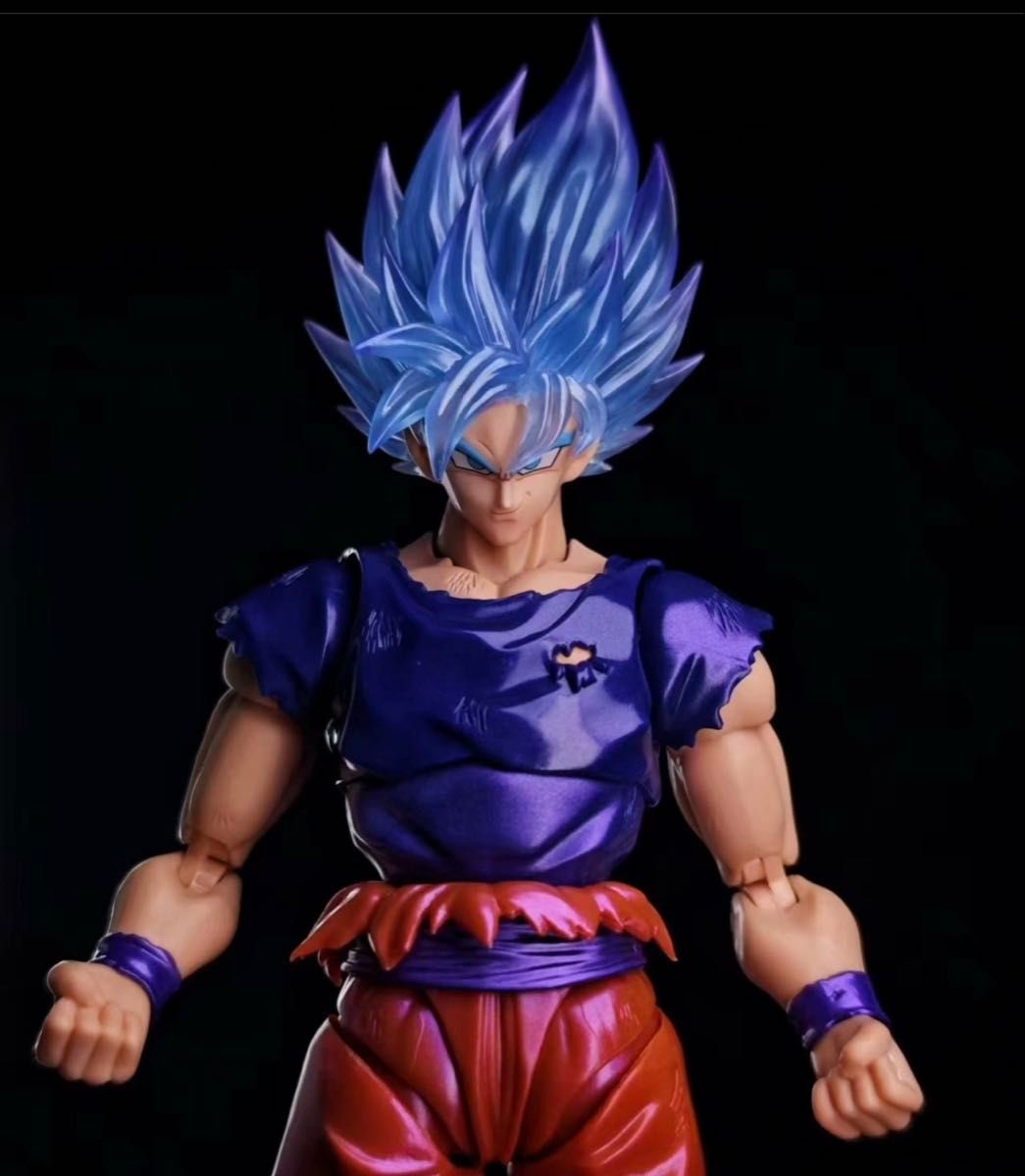 S H Figuarts用孫悟空スーパーサイヤ人ブルー界王拳カスタムヘッド