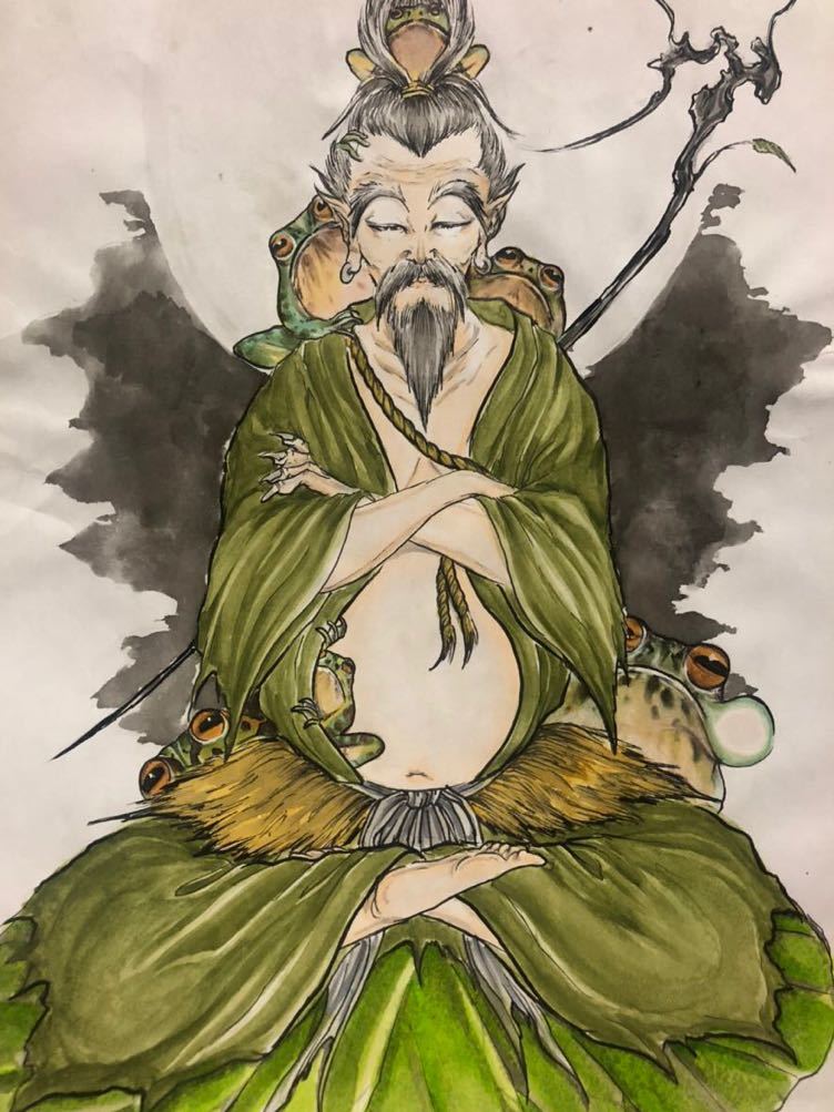 真作/吾念/釈迦下山画賛/布袋屋掛軸HD-176